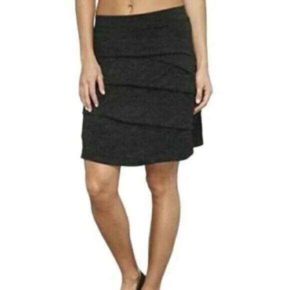 Prana Leah Tiered Skirt Wool Blend Lined Women’s size S Charcoal Gray - Picture 3 of 13